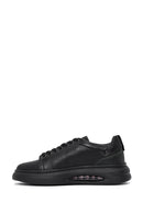 Erkek Siyah Bağcıklı Kalın Tabanlı Deri Sneaker | Derimod Erkek Siyah Bağcıklı Kalın Tabanlı Deri Sneaker | Derimod