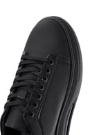 Erkek Siyah Bağcıklı Kalın Tabanlı Deri Sneaker | Derimod Erkek Siyah Bağcıklı Kalın Tabanlı Deri Sneaker | Derimod
