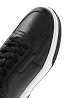 Erkek Siyah Bağcıklı Kalın Tabanlı Deri Sneaker | Derimod Erkek Siyah Bağcıklı Kalın Tabanlı Deri Sneaker | Derimod