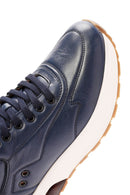 Erkek Lacivert Bağcıklı Kalın Tabanlı Deri Sneaker | Derimod Erkek Lacivert Bağcıklı Kalın Tabanlı Deri Sneaker | Derimod