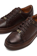 Erkek Kahverengi Bağcıklı Deri Sneaker | Derimod Erkek Kahverengi Bağcıklı Deri Sneaker | Derimod