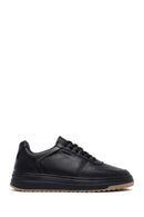 Erkek Siyah Bağcıklı Kalın Tabanlı Deri Sneaker | Derimod Erkek Siyah Bağcıklı Kalın Tabanlı Deri Sneaker | Derimod