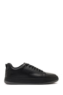 Men's Black Lace-Up Thick-Soled Leather Sneaker | Derimod Men's Black Lace-Up Thick-Soled Leather Sneaker | Derimod