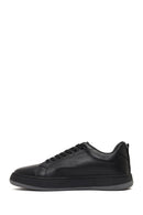 Men's Black Lace-Up Thick-Soled Leather Sneaker | Derimod Men's Black Lace-Up Thick-Soled Leather Sneaker | Derimod