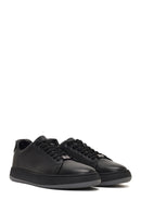 Men's Black Lace-Up Thick-Soled Leather Sneaker | Derimod Men's Black Lace-Up Thick-Soled Leather Sneaker | Derimod