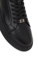 Men's Black Lace-Up Thick-Soled Leather Sneaker | Derimod Men's Black Lace-Up Thick-Soled Leather Sneaker | Derimod