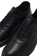 Men's Black Lace-Up Thick-Soled Leather Casual Sneaker | Derimod Men's Black Lace-Up Thick-Soled Leather Casual Sneaker | Derimod