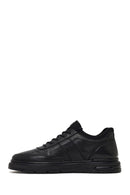 Men's Black Lace-Up Thick-Soled Leather Casual Sneaker | Derimod Men's Black Lace-Up Thick-Soled Leather Casual Sneaker | Derimod