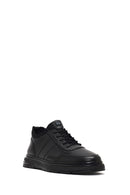 Men's Black Lace-Up Thick-Soled Leather Casual Sneaker | Derimod Men's Black Lace-Up Thick-Soled Leather Casual Sneaker | Derimod