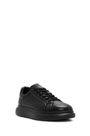 Erkek Siyah Bağcıklı Kalın Tabanlı Deri Sneaker | Derimod Erkek Siyah Bağcıklı Kalın Tabanlı Deri Sneaker | Derimod