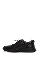 Erkek Siyah Bağcıklı Deri Casual Sneaker | Derimod Erkek Siyah Bağcıklı Deri Casual Sneaker | Derimod