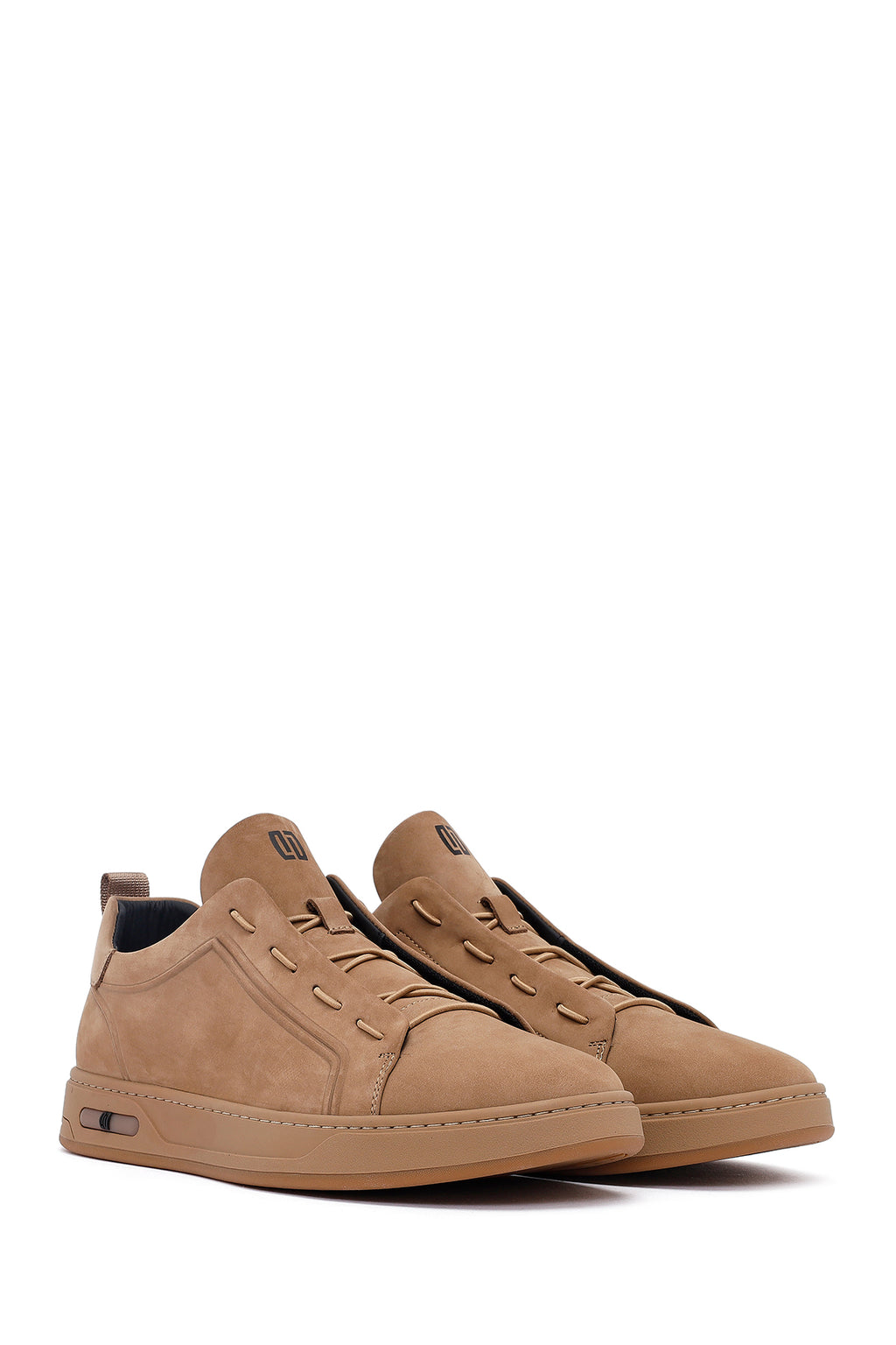 Erkek Vizon Bağcıklı Nubuk Deri Sneaker