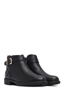 Woman Black Zippered Buckled Boots | Derimod Woman Black Zippered Buckled Boots | Derimod