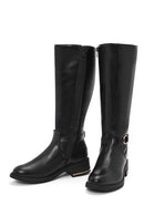 Woman Black Zippered Buckle Detailed Boots | Derimod Woman Black Zippered Buckle Detailed Boots | Derimod