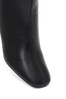 Women's Black Zippered Thick Heeled Boots | Derimod Women's Black Zippered Thick Heeled Boots | Derimod