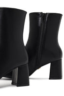 Women's Black Zippered Thick Heeled Boots | Derimod Women's Black Zippered Thick Heeled Boots | Derimod