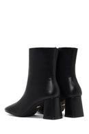 Women's Black Zippered Thick Heeled Boots | Derimod Women's Black Zippered Thick Heeled Boots | Derimod