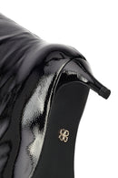 Women's Black Short Thin Heeled Patent Leather Boot | Derimod Women's Black Short Thin Heeled Patent Leather Boot | Derimod