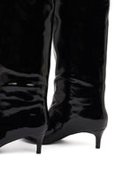 Women's Black Short Thin Heeled Patent Leather Boot | Derimod Women's Black Short Thin Heeled Patent Leather Boot | Derimod