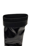 Women's Black Short Thin Heeled Patent Leather Boot | Derimod Women's Black Short Thin Heeled Patent Leather Boot | Derimod