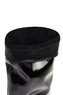 Women's Black Short Thin Heeled Patent Leather Boot | Derimod Women's Black Short Thin Heeled Patent Leather Boot | Derimod
