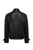 Paloma Woman Black Short Oversize Biker Leather Jacket | Derimod Paloma Woman Black Short Oversize Biker Leather Jacket | Derimod