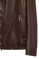 Insignia Male Brown Leather Jacket | Derimod Insignia Male Brown Leather Jacket | Derimod