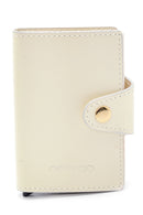 Women's Beige Leather Card Holder | Derimod Women's Beige Leather Card Holder | Derimod