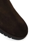 Male Brown Thick-Soled Suede Casual Chelsea Boots | Derimod Male Brown Thick-Soled Suede Casual Chelsea Boots | Derimod
