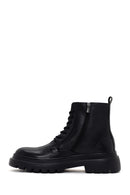 Men's Black Zippered Casual Leather Boots | Derimod Men's Black Zippered Casual Leather Boots | Derimod