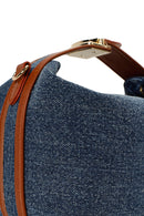 Woman Blue Long Strap Denim Mini Crossbody Bag | Derimod Woman Blue Long Strap Denim Mini Crossbody Bag | Derimod