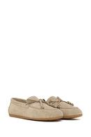 Woman Beige Suede Leather Loafer | Derimod Woman Beige Suede Leather Loafer | Derimod