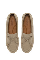 Woman Beige Suede Leather Loafer | Derimod Woman Beige Suede Leather Loafer | Derimod