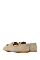 Woman Beige Suede Leather Loafer | Derimod Woman Beige Suede Leather Loafer | Derimod