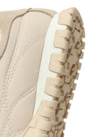 Woman Beige Lace-Up Leather Sneakers | Derimod Woman Beige Lace-Up Leather Sneakers | Derimod
