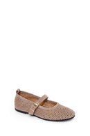 Woman Mink Mesh Suede Leather Ballet Flat | Derimod Woman Mink Mesh Suede Leather Ballet Flat | Derimod