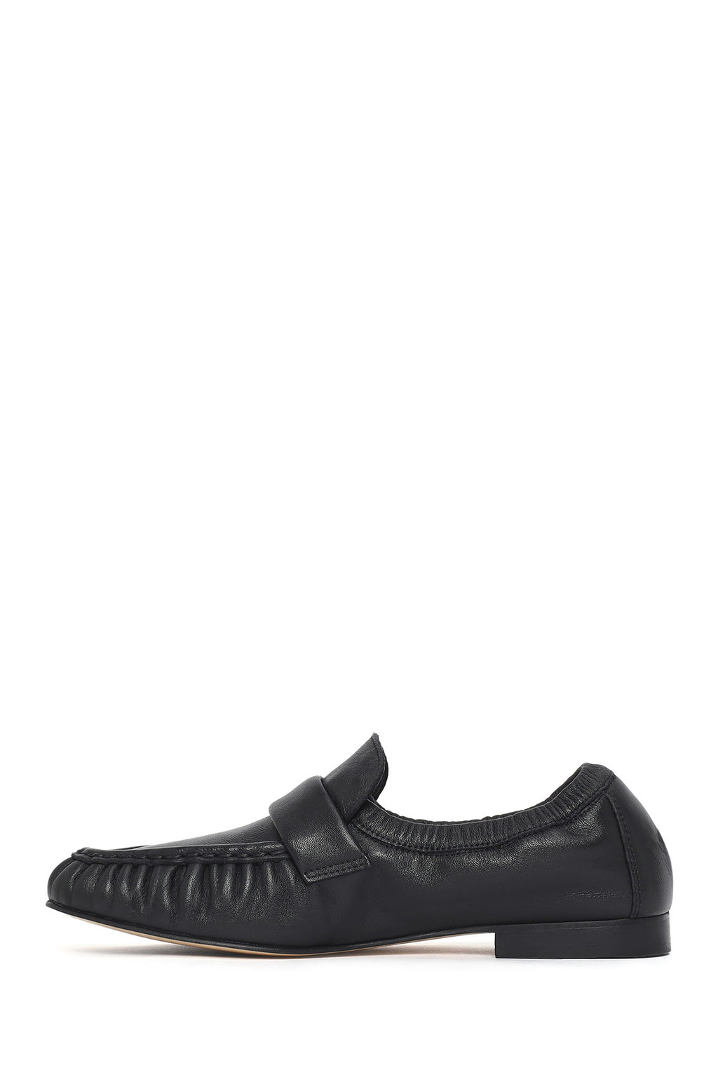 Kadın Siyah Deri Maskülen Loafer