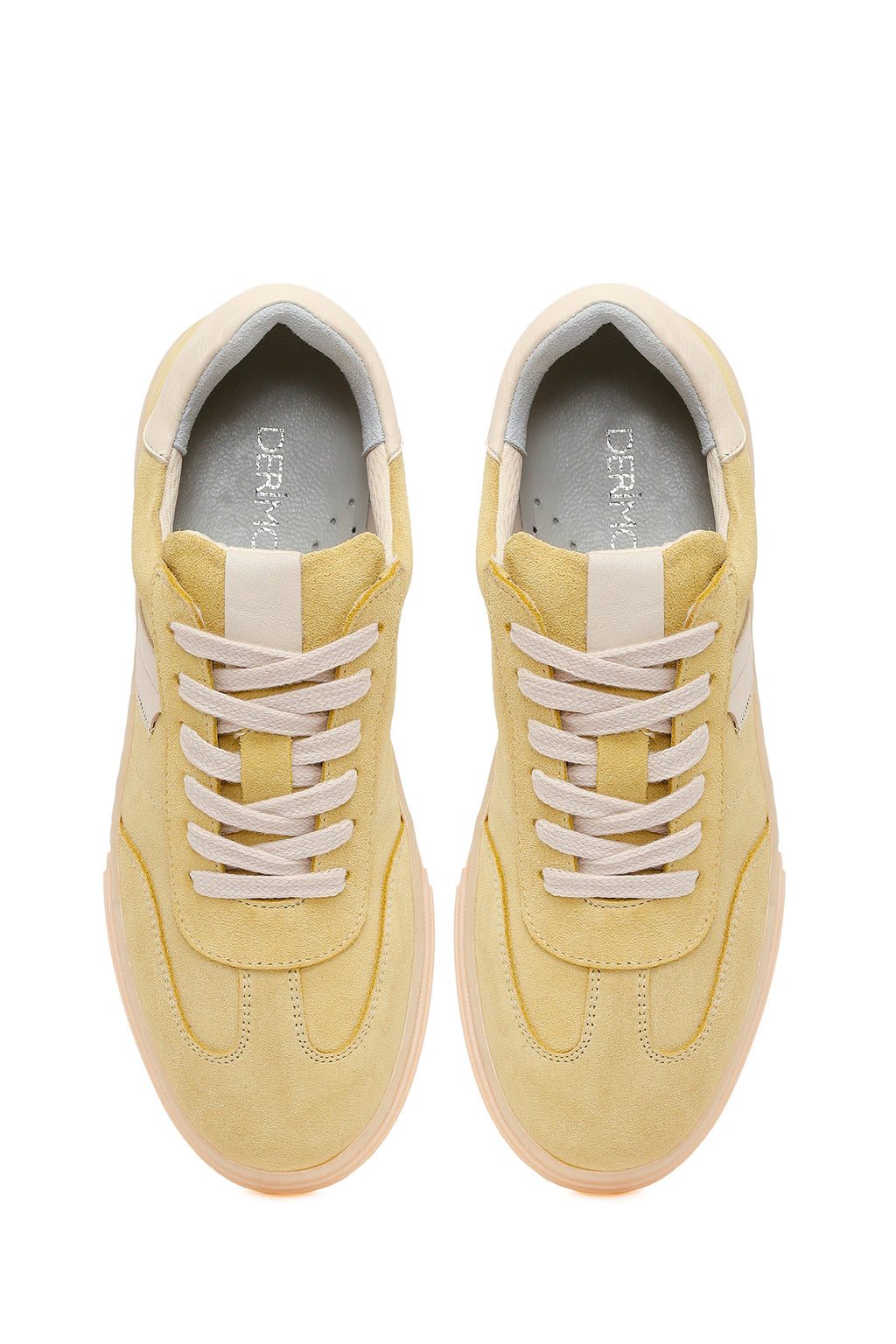 Kadın Sarı Bağcıklı Süet Deri Sneaker