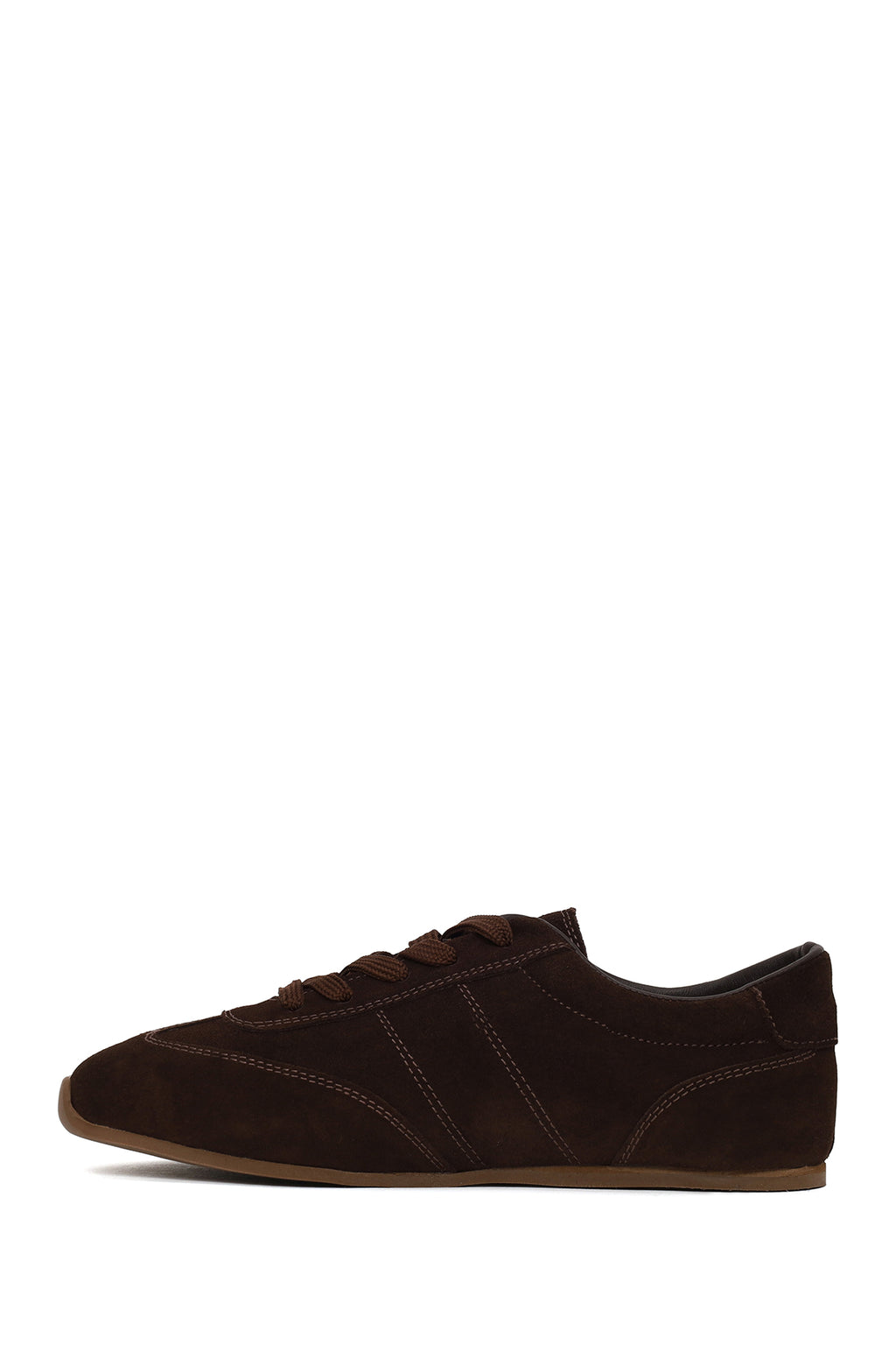 Kadın Kahverengi Bağcıklı Süet Deri Sneaker