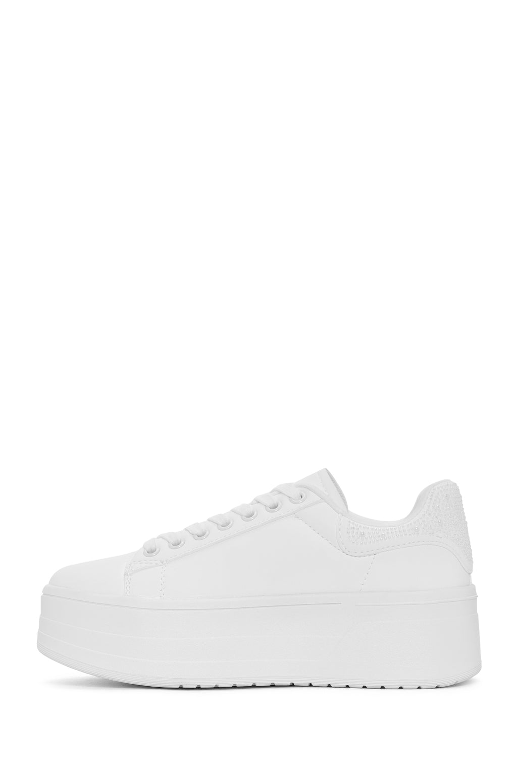 Kadın Beyaz Bağcıklı Kalın Tabanlı Sneaker