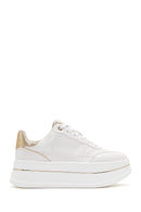 Women's White Lace-Up Thick Soled Sneaker | Derimod Women's White Lace-Up Thick Soled Sneaker | Derimod