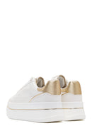 Women's White Lace-Up Thick Soled Sneaker | Derimod Women's White Lace-Up Thick Soled Sneaker | Derimod