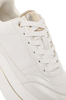 Women's White Lace-Up Thick Soled Sneaker | Derimod Women's White Lace-Up Thick Soled Sneaker | Derimod