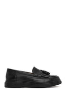 Women's Black Tassel Leather Loafer | Derimod Women's Black Tassel Leather Loafer | Derimod
