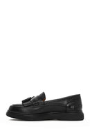Women's Black Tassel Leather Loafer | Derimod Women's Black Tassel Leather Loafer | Derimod