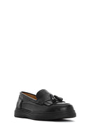 Women's Black Tassel Leather Loafer | Derimod Women's Black Tassel Leather Loafer | Derimod
