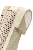 Woman Beige Tasseled Suede Leather Loafer | Derimod Woman Beige Tasseled Suede Leather Loafer | Derimod