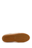 Woman Beige Lace-up Mesh Leather Sneaker | Derimod Woman Beige Lace-up Mesh Leather Sneaker | Derimod
