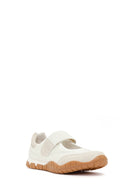 Woman White Strappy Sporty Ballerine Shoes | Derimod Woman White Strappy Sporty Ballerine Shoes | Derimod