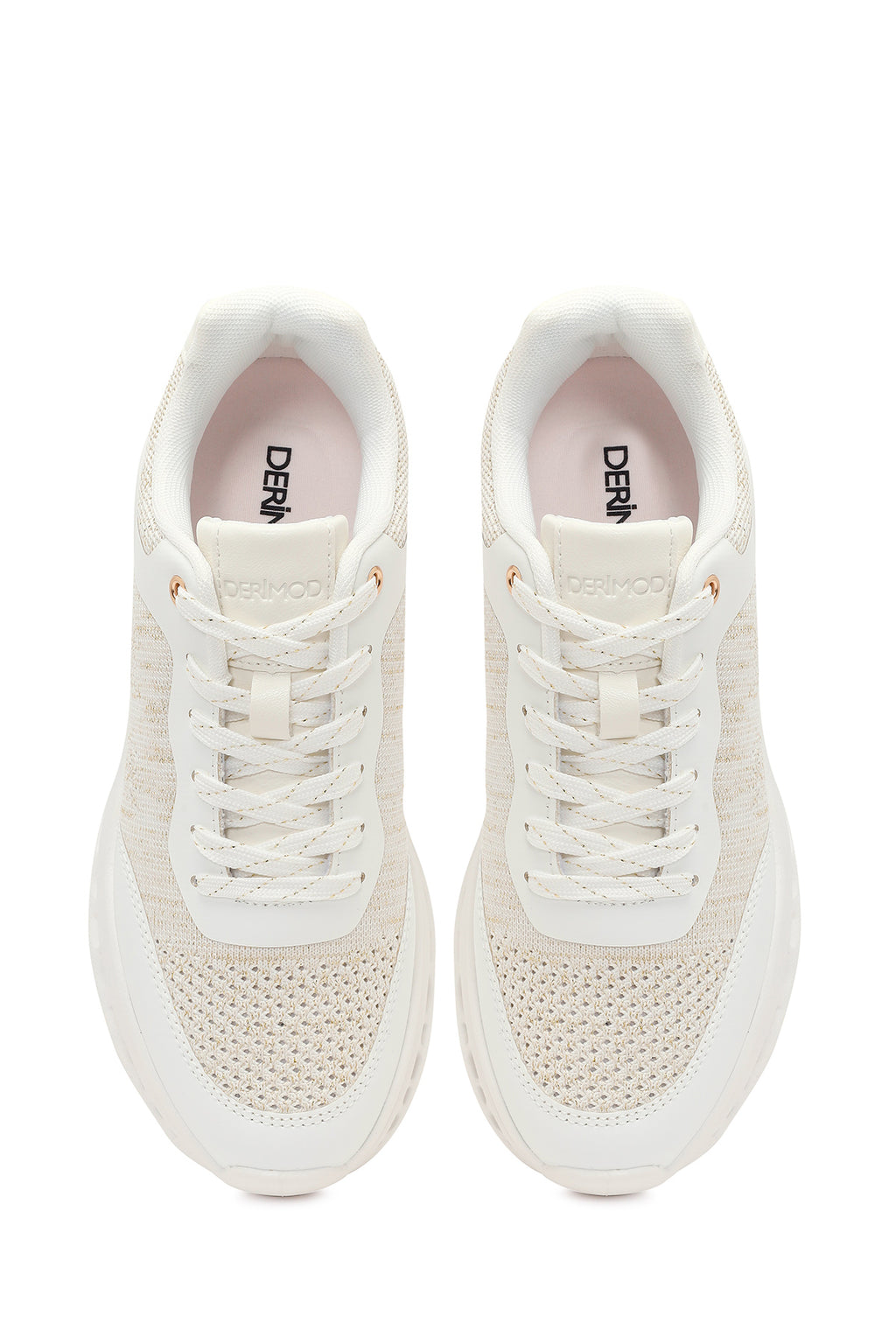 Kadın Krem Bağcıklı Kalın Tabanlı Sneaker